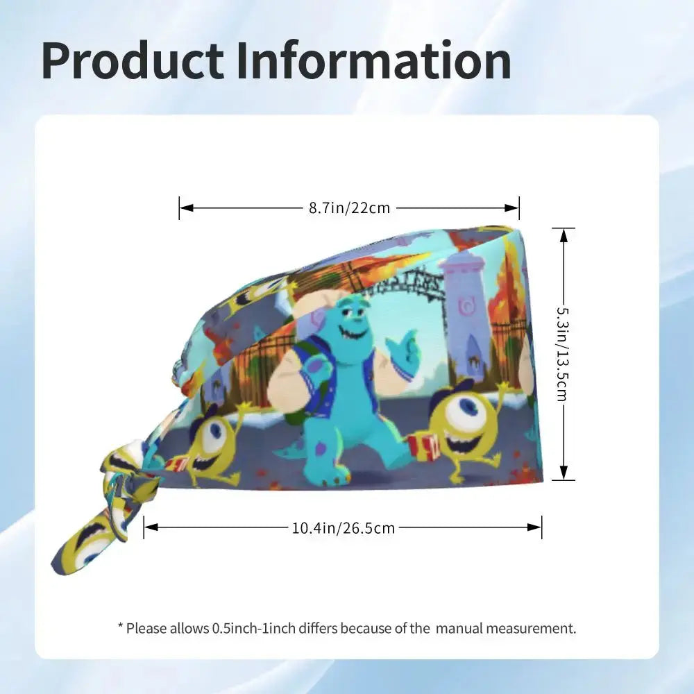 Customized adjustable work cap with Monsters University cartoon, surgical cap for men and women, surgical cap for nursing, doctor and surgeon MedSurgery Store For Digital Health