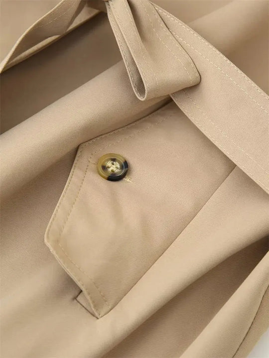 Women's trench coat, new cropped coat with belt, lapel, stylish casual top for women 2025 MedSurgery Store For Digital Health