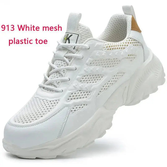 White safety shoes for men and women, shockproof, anti-puncture, anti-puncture, insulation, 6kv, wear-resistant, black, white, breathable, lightweight MedSurgery Store For Digital Health