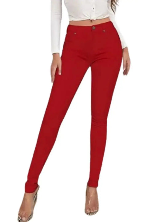 Women's cotton stretch jeans, casual pants, white, ultra-stretchy, comfortable, for work MedSurgery Store For Digital Health