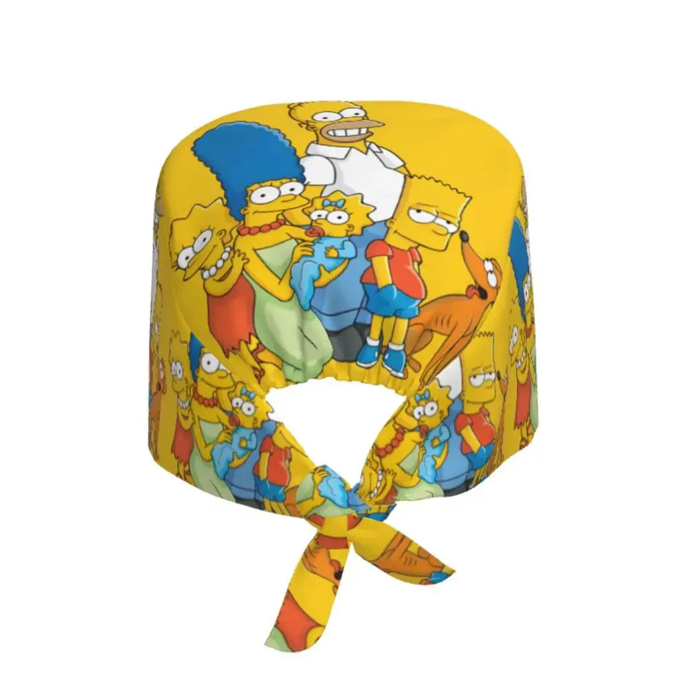 Customized The Simpsons Cartoon Cartoon Medical Staff Scrubs Hat Men Women Doctor Nursing Surgical Scrub Caps MedSurgery Store For Digital Health