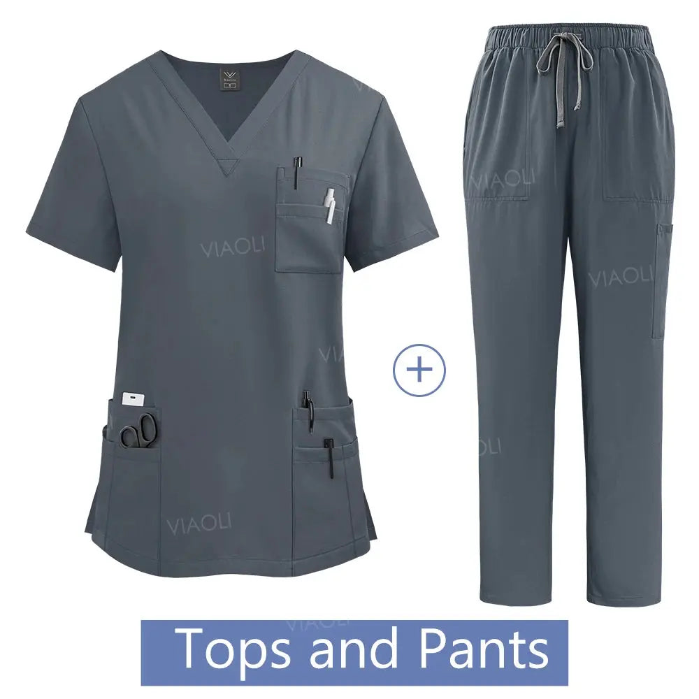 Women's medical uniform, Hospital work gown set, wholesale, nursing uniforms, pharmacy and health care clinic workwear CJdropshipping