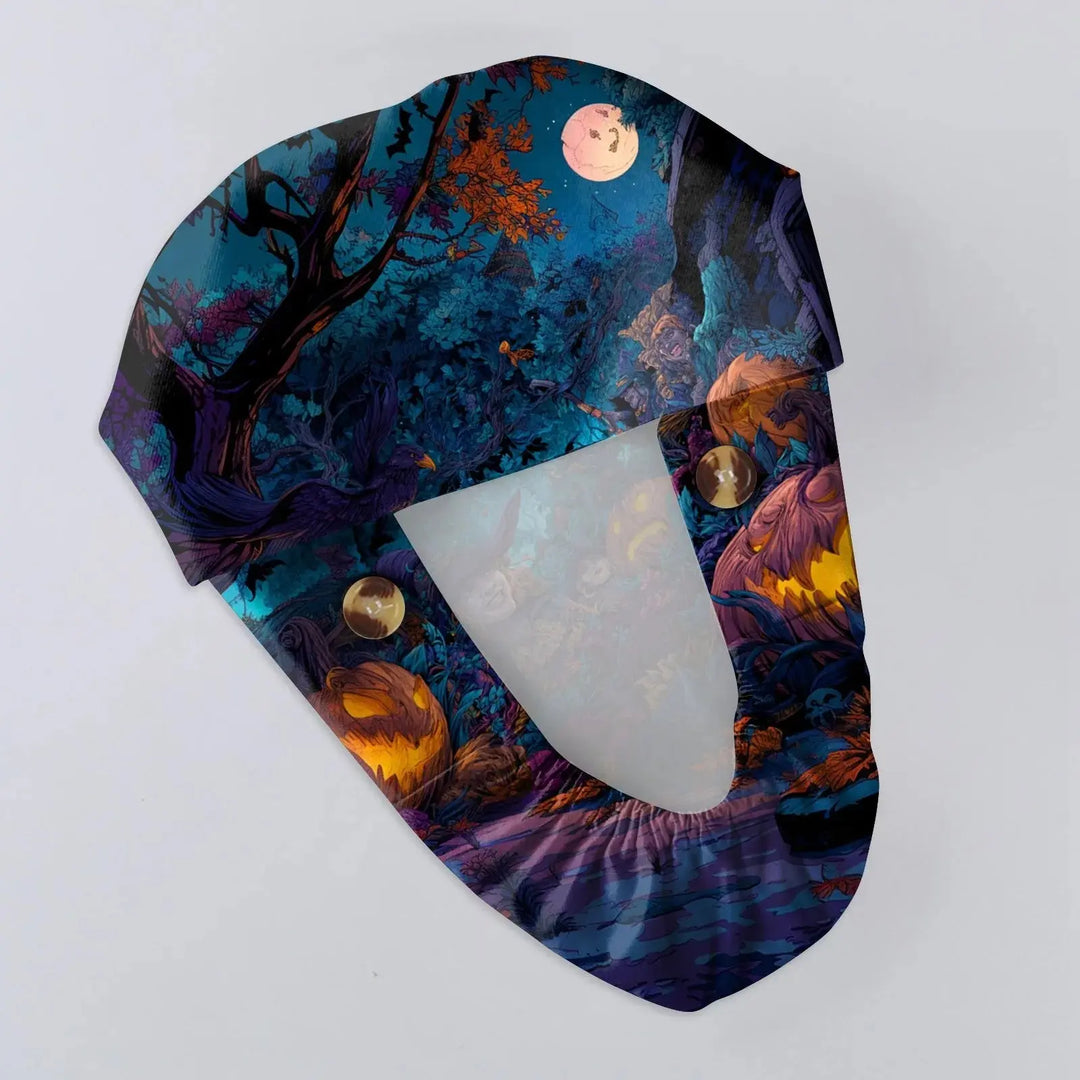 Surgical Cap for Doctors or Nurses with Unisex Halloween Print - Scrub Cap with Print for Medical Work. Casual Style made of Cotton, Comfortable and Stylish. CJdropshipping