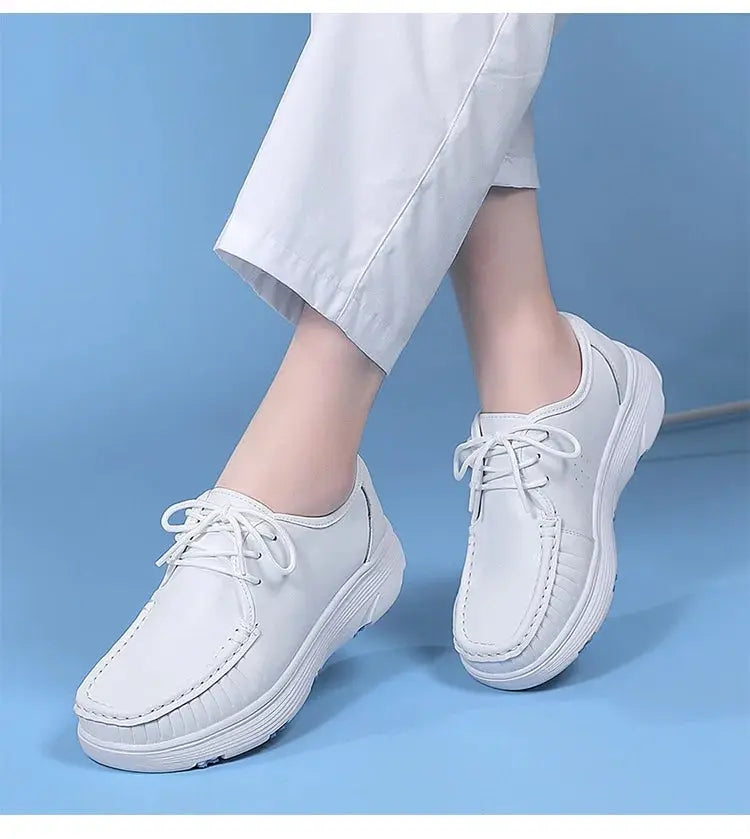 STRONGSHEN, white platform shoes, women's nursing shoes, light and comfortable casual work shoes, women's fashion slip-on shoes MedSurgery Store For Digital Health