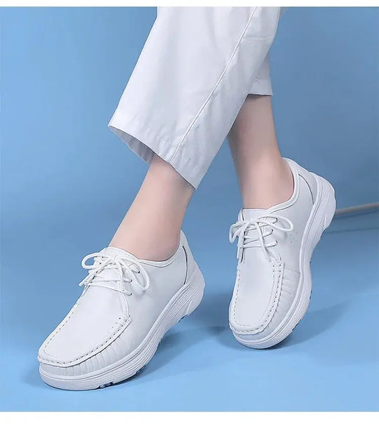 STRONGSHEN, white platform shoes, women's nursing shoes, light and comfortable casual work shoes, women's fashion slip-on shoes MedSurgery Store For Digital Health