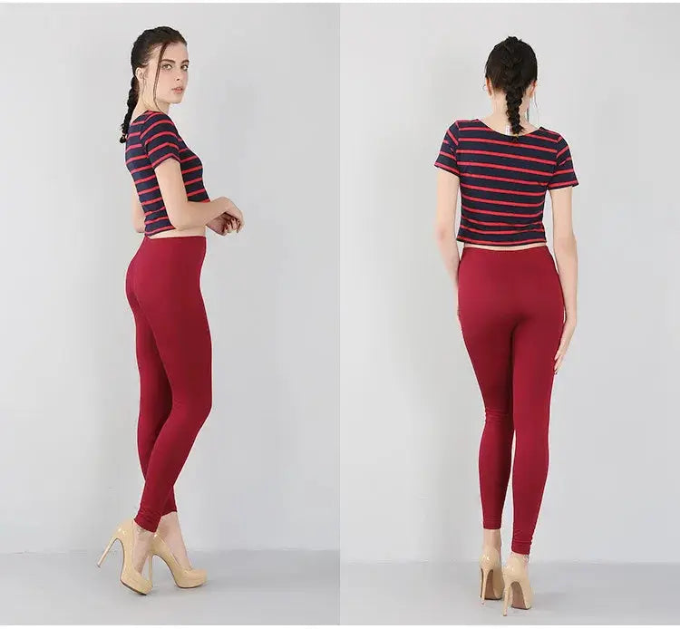 Women's bamboo fiber stretch leggings, nine point pants, casual, plus size, spring, summer and fall, new from 2024 DSers Fulfillment