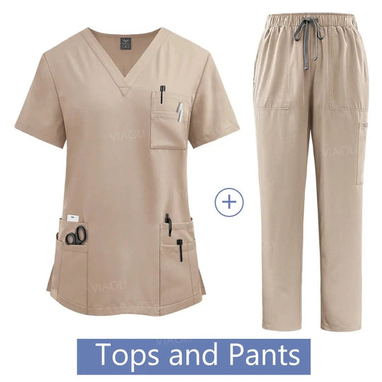 Women's medical uniform, Hospital work gown set, wholesale, nursing uniforms, pharmacy and health care clinic workwear CJdropshipping