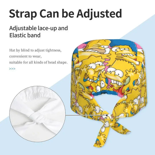 Personalized adjustable work cap with brain explosion, Simpsons surgical cap, surgical cap for nursing, doctor, surgeon, for Chef MedSurgery Store For Digital Health