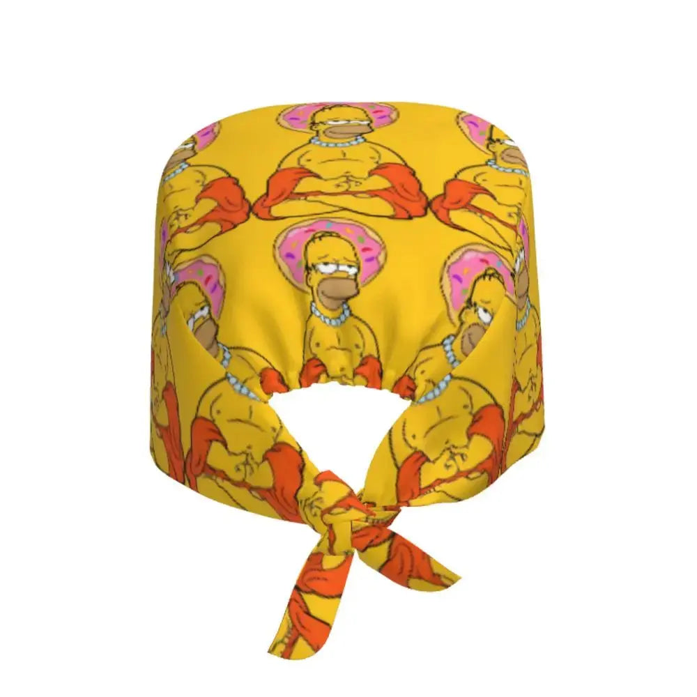 Customized The Simpsons Cartoon Cartoon Medical Staff Scrubs Hat Men Women Doctor Nursing Surgical Scrub Caps MedSurgery Store For Digital Health