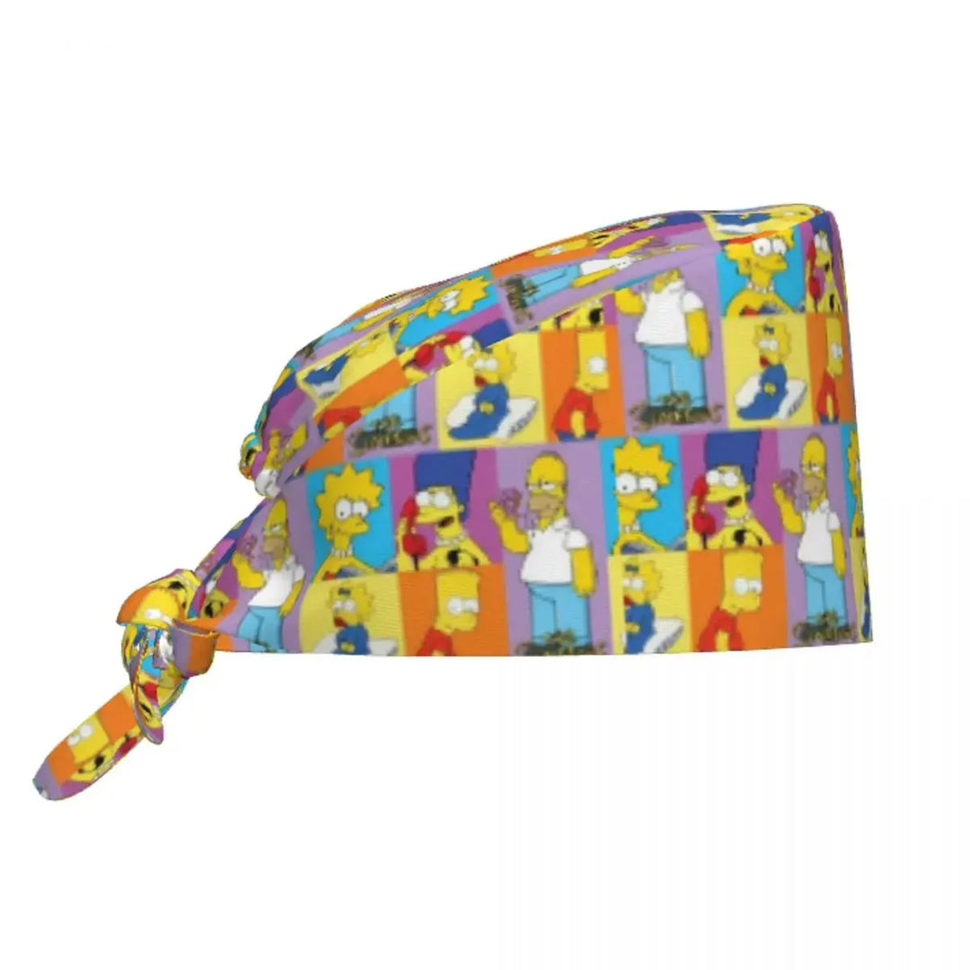 Customized The Simpsons Cartoon Cartoon Medical Staff Scrubs Hat Men Women Doctor Nursing Surgical Scrub Caps MedSurgery Store For Digital Health