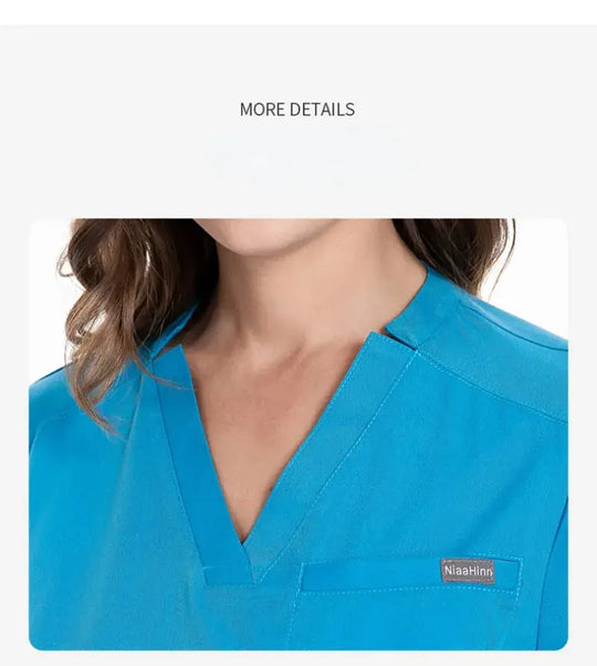 Work top, doctor and nurse uniform, single pants with more pockets, Dental scrub pants, Unisex scrubs, 3 piece set CJdropshipping
