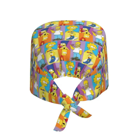 Customized The Simpsons Cartoon Cartoon Medical Staff Scrubs Hat Men Women Doctor Nursing Surgical Scrub Caps MedSurgery Store For Digital Health