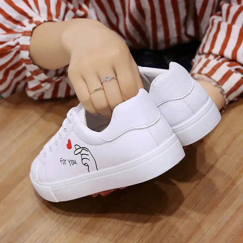 Fashionable white breathable running shoes for women, new casual lace-up shoes with embroidered flowers for spring and autumn MedSurgery Store For Digital Health