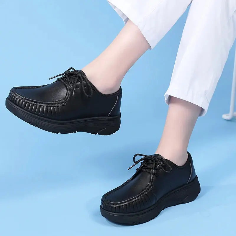 STRONGSHEN, white platform shoes, women's nursing shoes, light and comfortable casual work shoes, women's fashion slip-on shoes MedSurgery Store For Digital Health