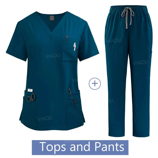 Women's medical uniform, Hospital work gown set, wholesale, nursing uniforms, pharmacy and health care clinic workwear CJdropshipping