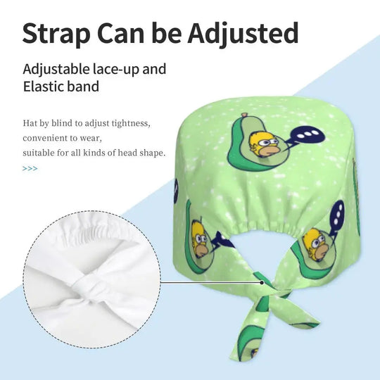 Customized The Simpsons Cartoon Cartoon Medical Staff Scrubs Hat Men Women Doctor Nursing Surgical Scrub Caps MedSurgery Store For Digital Health