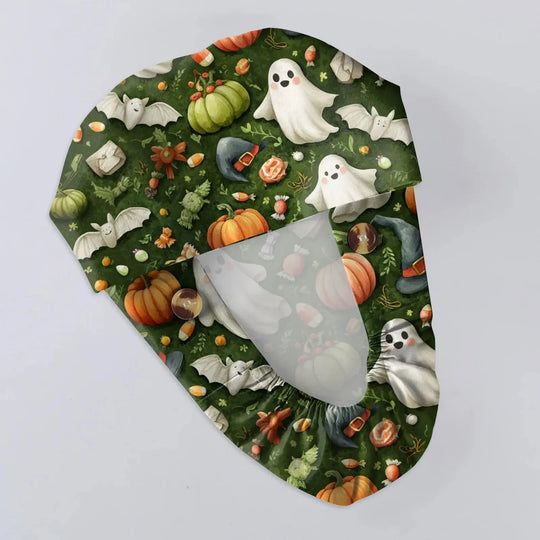Surgical Cap for Doctors or Nurses with Unisex Halloween Print - Scrub Cap with Print for Medical Work. Casual Style made of Cotton, Comfortable and Stylish. CJdropshipping