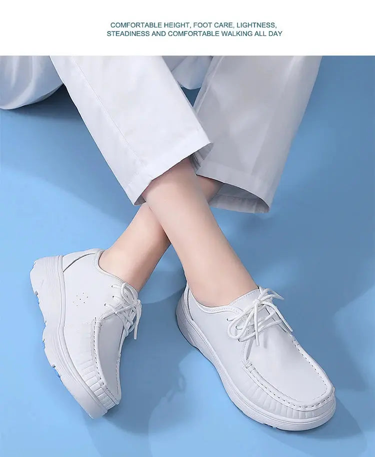 STRONGSHEN, white platform shoes, women's nursing shoes, light and comfortable casual work shoes, women's fashion slip-on shoes MedSurgery Store For Digital Health
