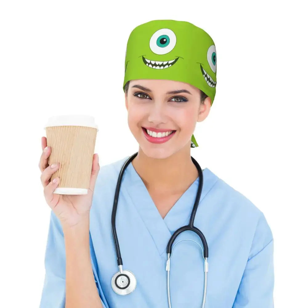 Customized adjustable work cap with Monsters University cartoon, surgical cap for men and women, surgical cap for nursing, doctor and surgeon MedSurgery Store For Digital Health