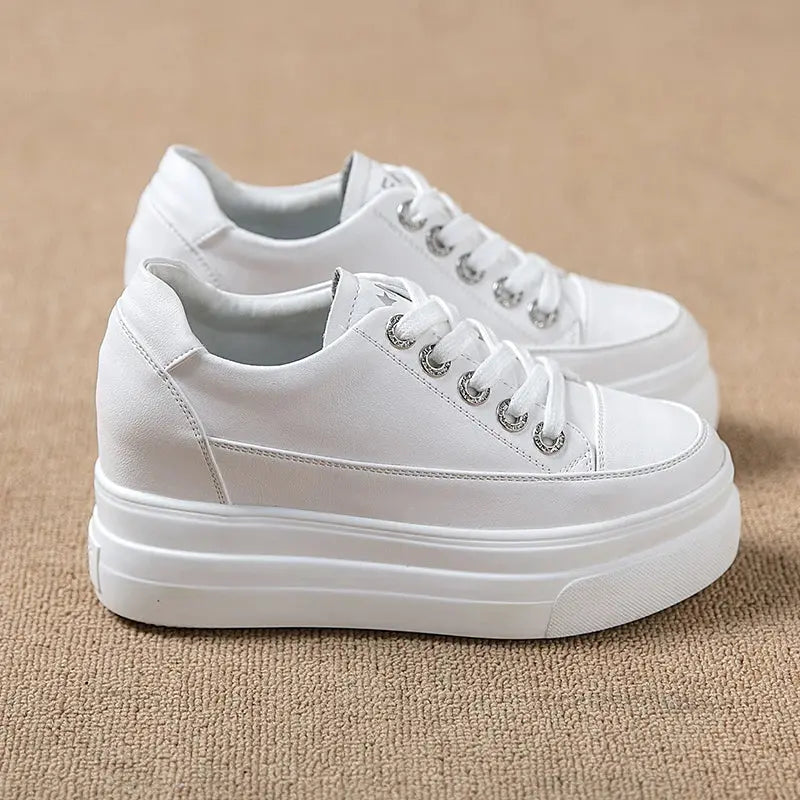 chaussures ete femme espadrille femme basket femme compensé Women's casual sneakers, breathable and comfortable white shoes with 8CM heels, platform height rise, Fall, 2022 MedSurgery Store For Digital Health
