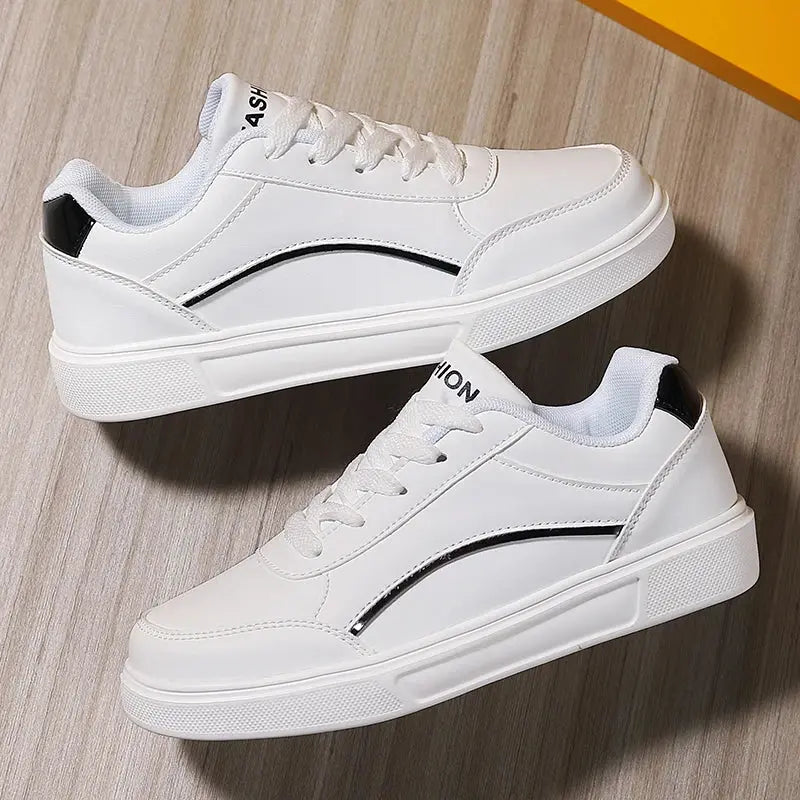 Women's white shoes, white slate lace-up casual flat shoes, PU leather walking shoes, thick sole, luxury outdoor fashion MedSurgery Store For Digital Health