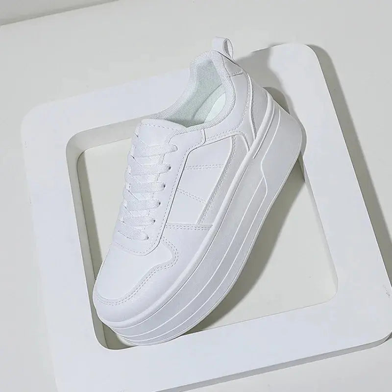 Women's white sneakers, high quality leather casual shoes, women's designer high rise athletic shoes, vulcanized shoe with platform MedSurgery Store For Digital Health