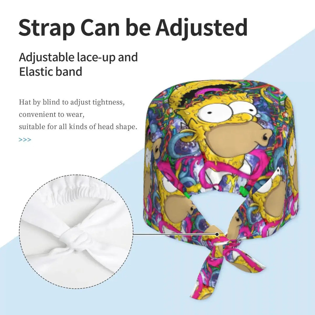 Personalized adjustable work cap with brain explosion, Simpsons surgical cap, surgical cap for nursing, doctor, surgeon, for Chef MedSurgery Store For Digital Health
