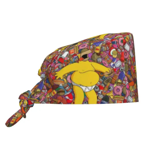 Customized The Simpsons Cartoon Cartoon Medical Staff Scrubs Hat Men Women Doctor Nursing Surgical Scrub Caps MedSurgery Store For Digital Health