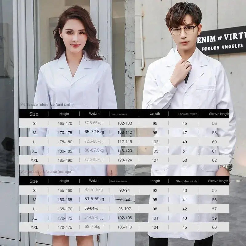 Nursing coverall, white coat, women's long sleeve doctor uniform, men's short sleeve doctor lab coat, university laboratory chemist MedSurgery Store For Digital Health