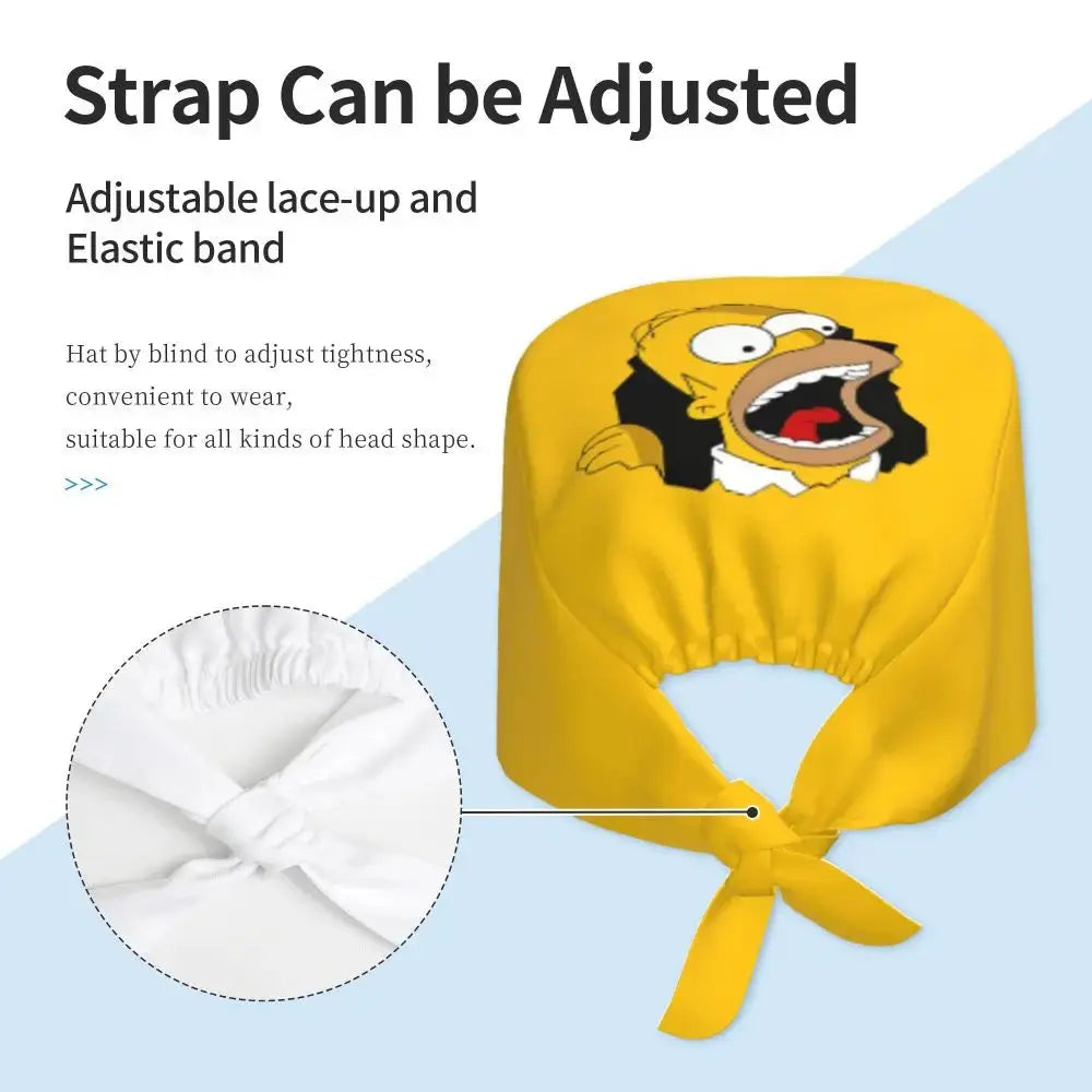 Customized The Simpsons Cartoon Cartoon Medical Staff Scrubs Hat Men Women Doctor Nursing Surgical Scrub Caps MedSurgery Store For Digital Health