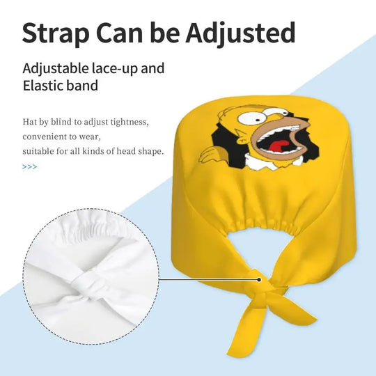 Customized The Simpsons Cartoon Cartoon Medical Staff Scrubs Hat Men Women Doctor Nursing Surgical Scrub Caps MedSurgery Store For Digital Health