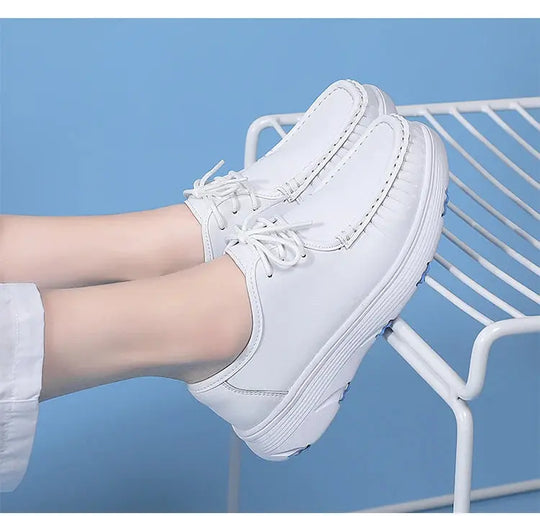 STRONGSHEN, white platform shoes, women's nursing shoes, light and comfortable casual work shoes, women's fashion slip-on shoes MedSurgery Store For Digital Health