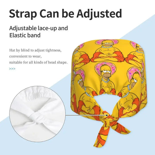 Customized The Simpsons Cartoon Cartoon Medical Staff Scrubs Hat Men Women Doctor Nursing Surgical Scrub Caps MedSurgery Store For Digital Health