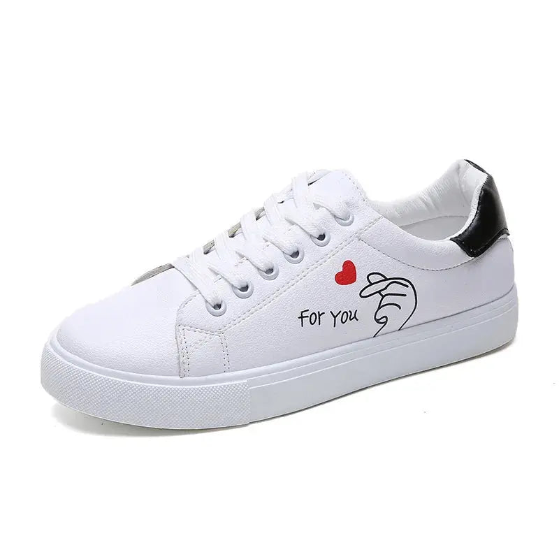 Fashionable white breathable running shoes for women, new casual lace-up shoes with embroidered flowers for spring and autumn MedSurgery Store For Digital Health