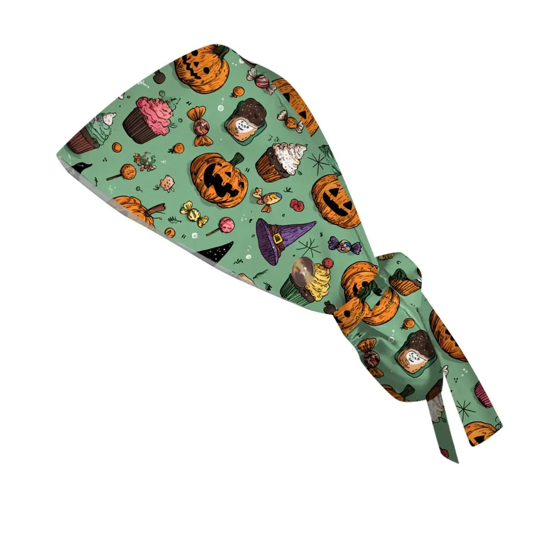 Surgical Cap for Doctors or Nurses with Unisex Halloween Print - Scrub Cap with Print for Medical Work. Casual Style made of Cotton, Comfortable and Stylish. CJdropshipping