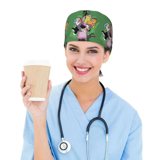Customized The Simpsons Cartoon Cartoon Medical Staff Scrubs Hat Men Women Doctor Nursing Surgical Scrub Caps MedSurgery Store For Digital Health