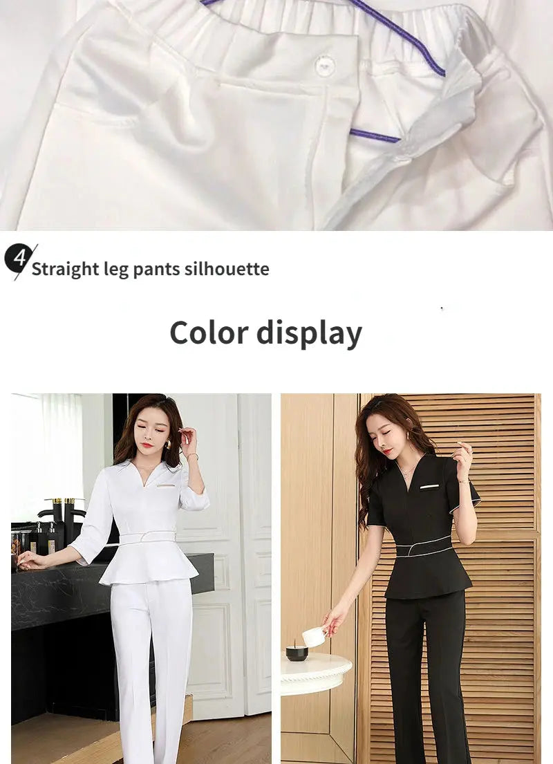 Summer aesthetic uniform, short sleeve beauty salon suit, women's spa beautician clothing, Hotel massage workwear, Korean jumpsuits-BC MedSurgery Store For Digital Health