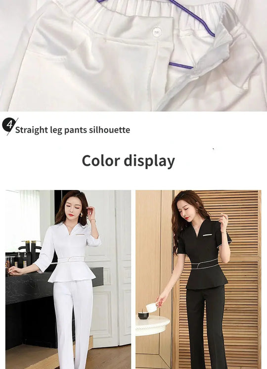 Summer aesthetic uniform, short sleeve beauty salon suit, women's spa beautician clothing, Hotel massage workwear, Korean jumpsuits-BC MedSurgery Store For Digital Health