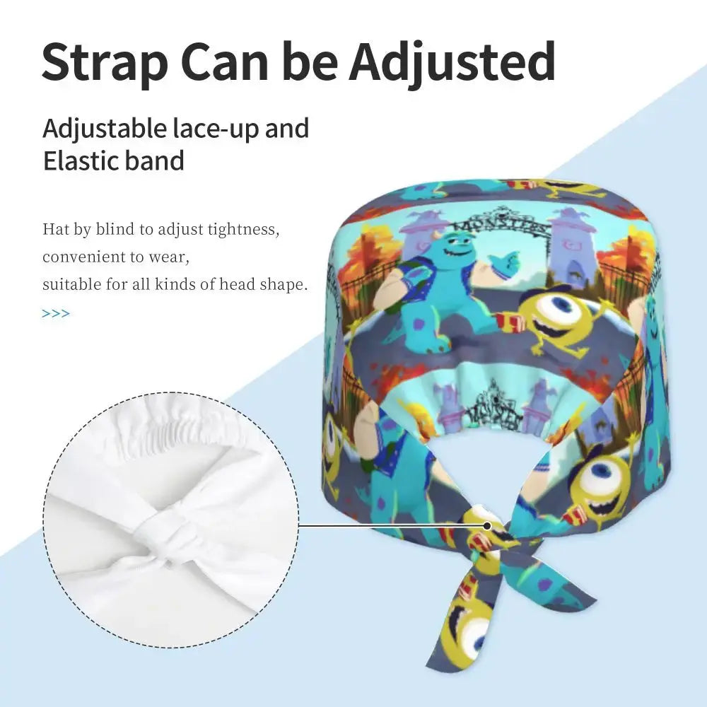 Customized adjustable work cap with Monsters University cartoon, surgical cap for men and women, surgical cap for nursing, doctor and surgeon MedSurgery Store For Digital Health