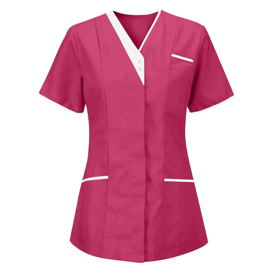 Filipina Medical Elite ISHOWTIENDA - Ergonomic Short Sleeve Clinical Uniform with V-Neck CJdropshipping