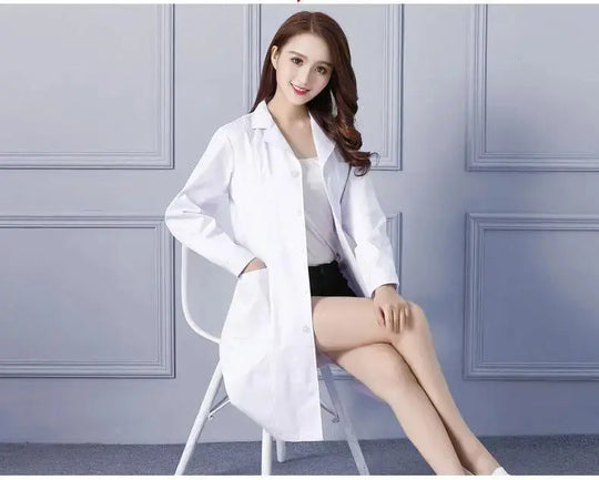 White lab coat, long sleeve female scrubs, male isolation scrubs, lab scrubs, nurse and student scrubs MedSurgery Store For Digital Health
