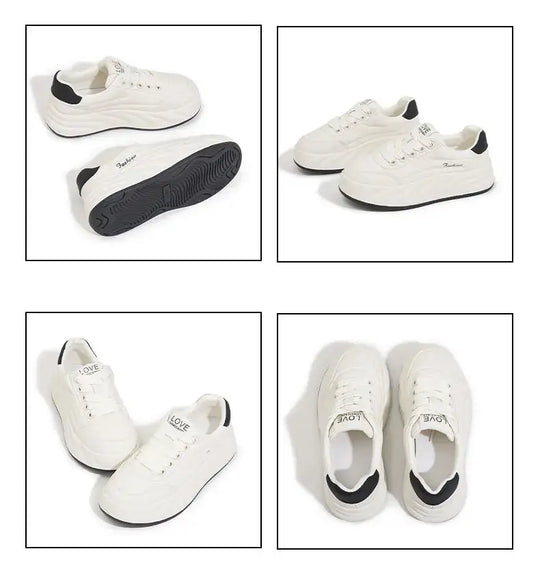 Women's white shoes 2025, new flat sneakers, Korean style, casual sports, versatile bread shoes MedSurgery Store For Digital Health
