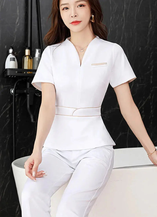 Summer aesthetic uniform, short sleeve beauty salon suit, women's spa beautician clothing, Hotel massage workwear, Korean jumpsuits-BC MedSurgery Store For Digital Health