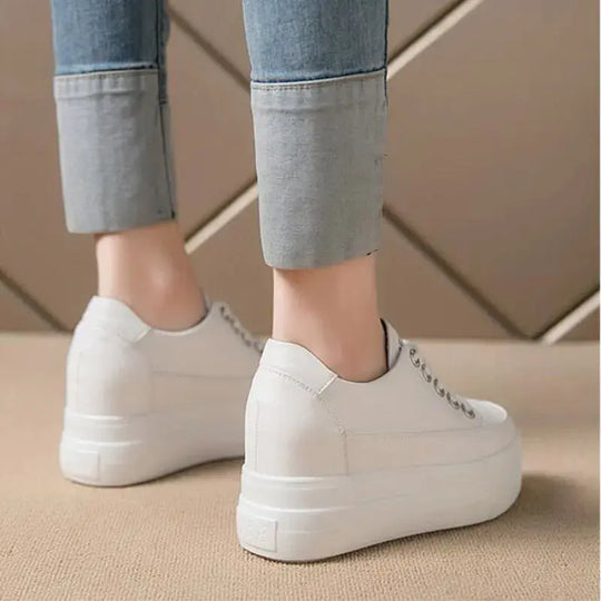 chaussures ete femme espadrille femme basket femme compensé Women's casual sneakers, breathable and comfortable white shoes with 8CM heels, platform height rise, Fall, 2022 MedSurgery Store For Digital Health