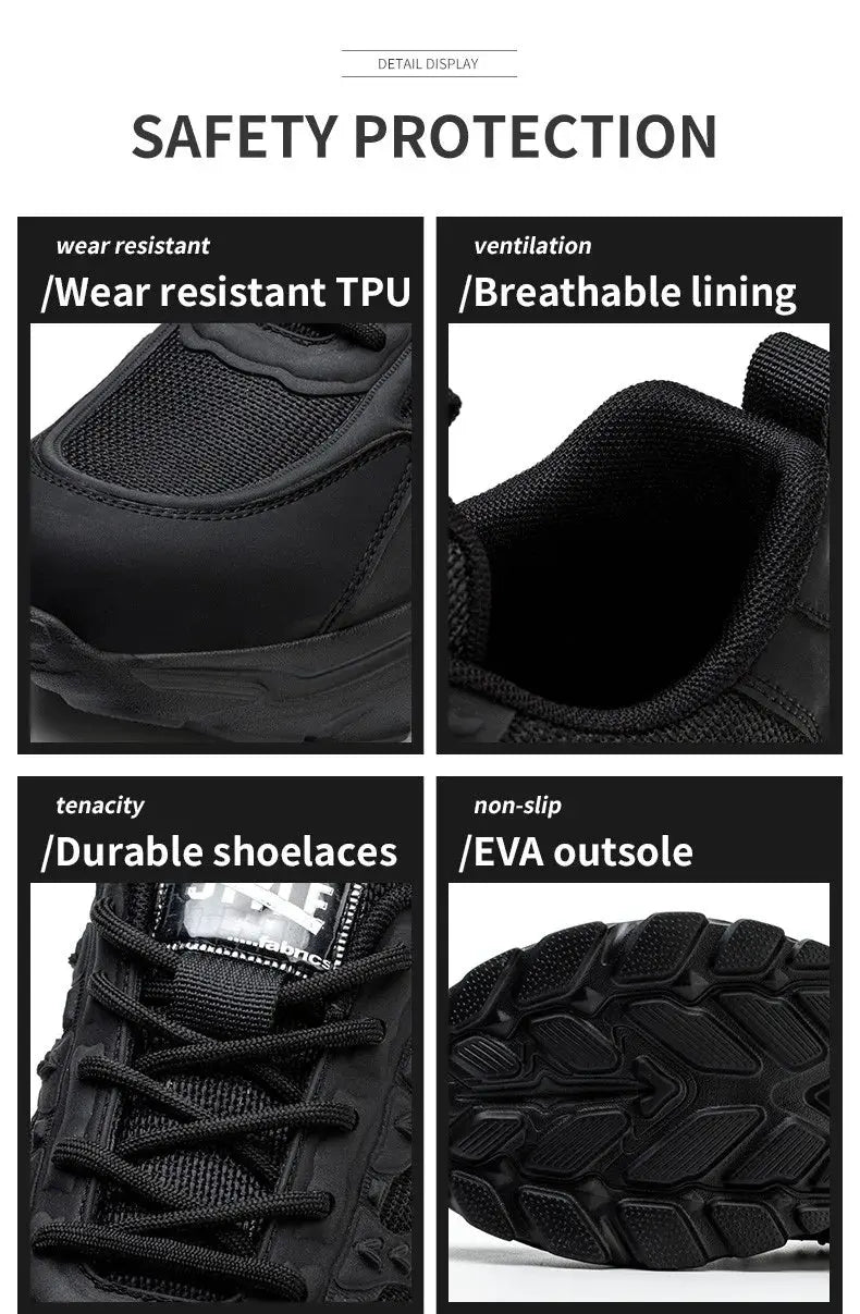 White safety shoes for men and women, shockproof, anti-puncture, anti-puncture, insulation, 6kv, wear-resistant, black, white, breathable, lightweight MedSurgery Store For Digital Health