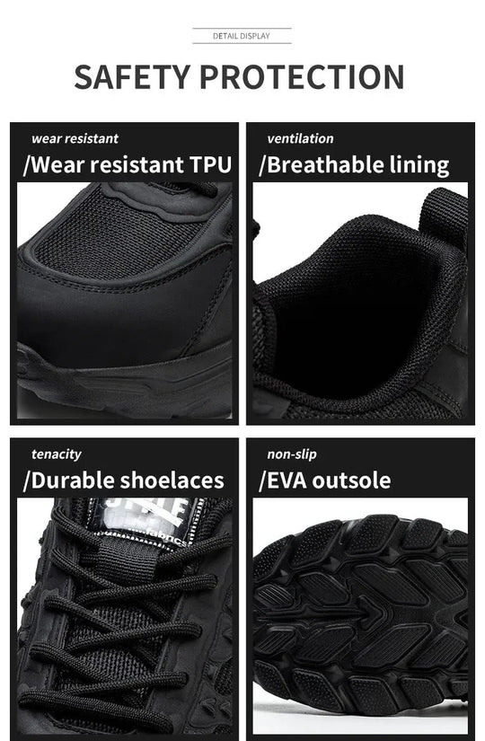 White safety shoes for men and women, shockproof, anti-puncture, anti-puncture, insulation, 6kv, wear-resistant, black, white, breathable, lightweight MedSurgery Store For Digital Health