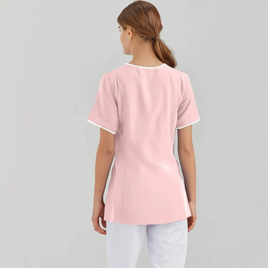 Filipina Medical Elite ISHOWTIENDA - Ergonomic Short Sleeve Clinical Uniform with V-Neck CJdropshipping