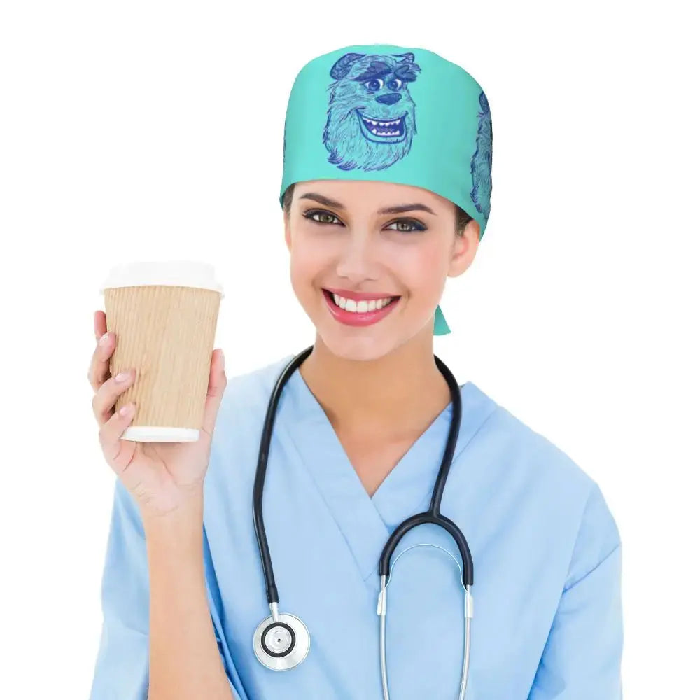 Customized adjustable work cap with Monsters University cartoon, surgical cap for men and women, surgical cap for nursing, doctor and surgeon MedSurgery Store For Digital Health