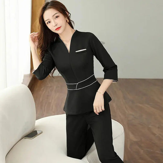 Summer aesthetic uniform, short sleeve beauty salon suit, women's spa beautician clothing, Hotel massage workwear, Korean jumpsuits-BC MedSurgery Store For Digital Health