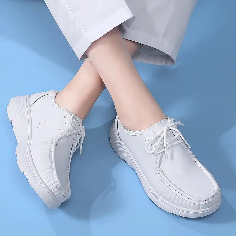 STRONGSHEN, white platform shoes, women's nursing shoes, light and comfortable casual work shoes, women's fashion slip-on shoes MedSurgery Store For Digital Health
